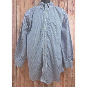 Brooks Brothers Madison 18-34 Blue Striped Dress Shirt